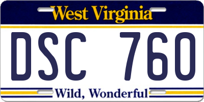 WV license plate DSC760