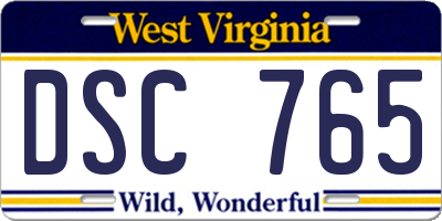WV license plate DSC765