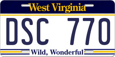 WV license plate DSC770