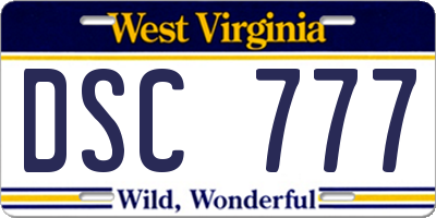 WV license plate DSC777