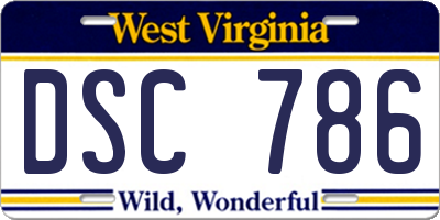 WV license plate DSC786