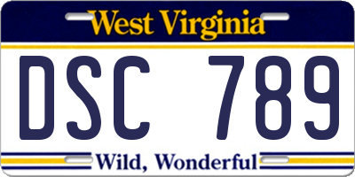 WV license plate DSC789