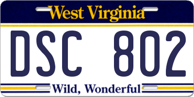 WV license plate DSC802