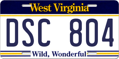 WV license plate DSC804