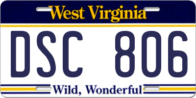 WV license plate DSC806