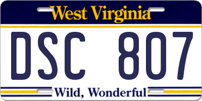 WV license plate DSC807