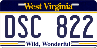 WV license plate DSC822