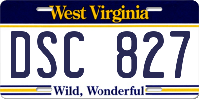 WV license plate DSC827