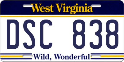 WV license plate DSC838
