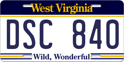 WV license plate DSC840