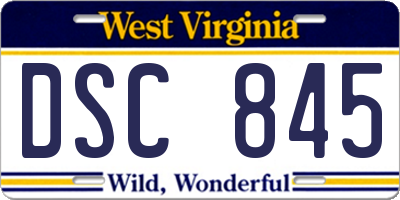 WV license plate DSC845
