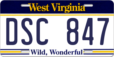 WV license plate DSC847
