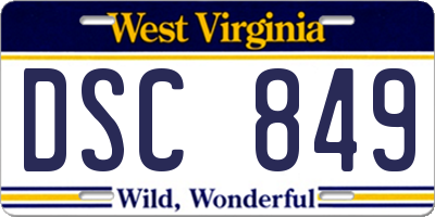 WV license plate DSC849