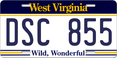 WV license plate DSC855