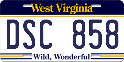 WV license plate DSC858