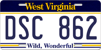 WV license plate DSC862