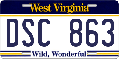 WV license plate DSC863