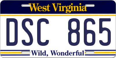 WV license plate DSC865