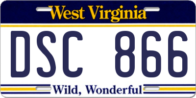 WV license plate DSC866
