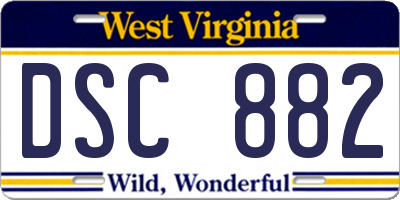WV license plate DSC882