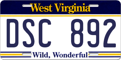 WV license plate DSC892