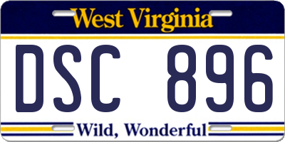 WV license plate DSC896