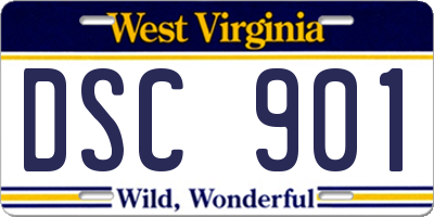 WV license plate DSC901