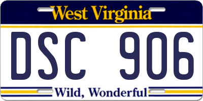WV license plate DSC906