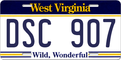 WV license plate DSC907