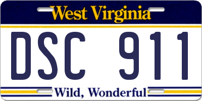 WV license plate DSC911