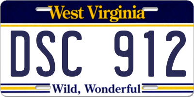 WV license plate DSC912