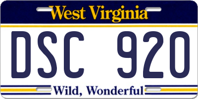 WV license plate DSC920