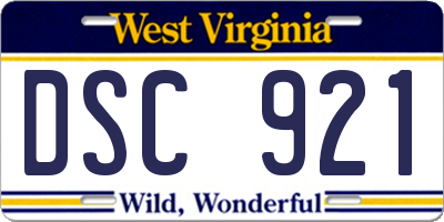 WV license plate DSC921