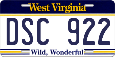 WV license plate DSC922
