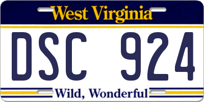 WV license plate DSC924