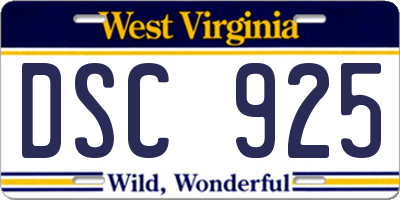 WV license plate DSC925