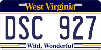WV license plate DSC927