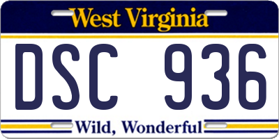 WV license plate DSC936
