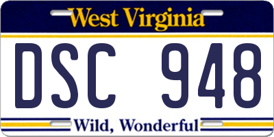 WV license plate DSC948