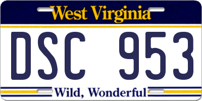 WV license plate DSC953