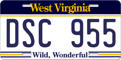 WV license plate DSC955