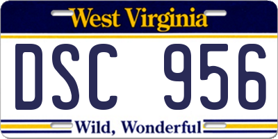 WV license plate DSC956