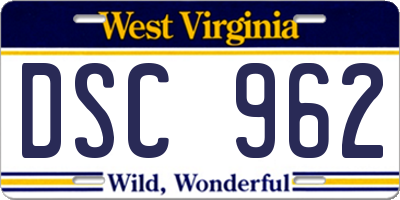 WV license plate DSC962
