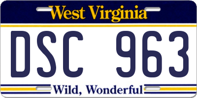 WV license plate DSC963