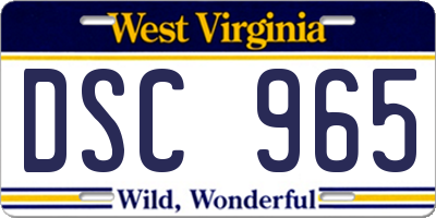 WV license plate DSC965