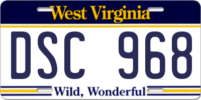 WV license plate DSC968