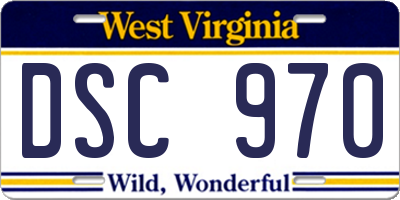 WV license plate DSC970