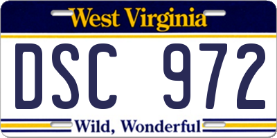 WV license plate DSC972