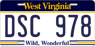 WV license plate DSC978