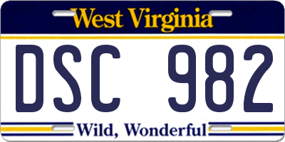 WV license plate DSC982